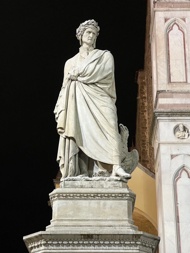 Dante and his eagle, Piazza Santa Croce
