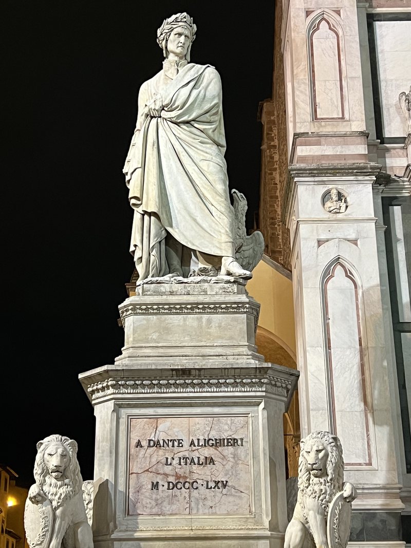 The Dante monument, raised in 1865