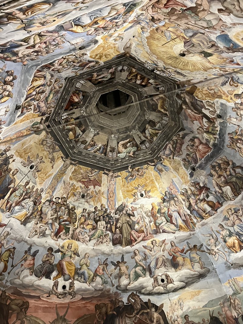 Vasari and Zuccari's Last Judgement, and the opening of the lantern