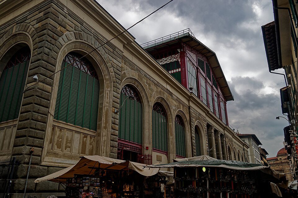 Firenze Florence Via dell'Ariento View SE on Mercato Centrale 1874 by Giuseppe Mengoni