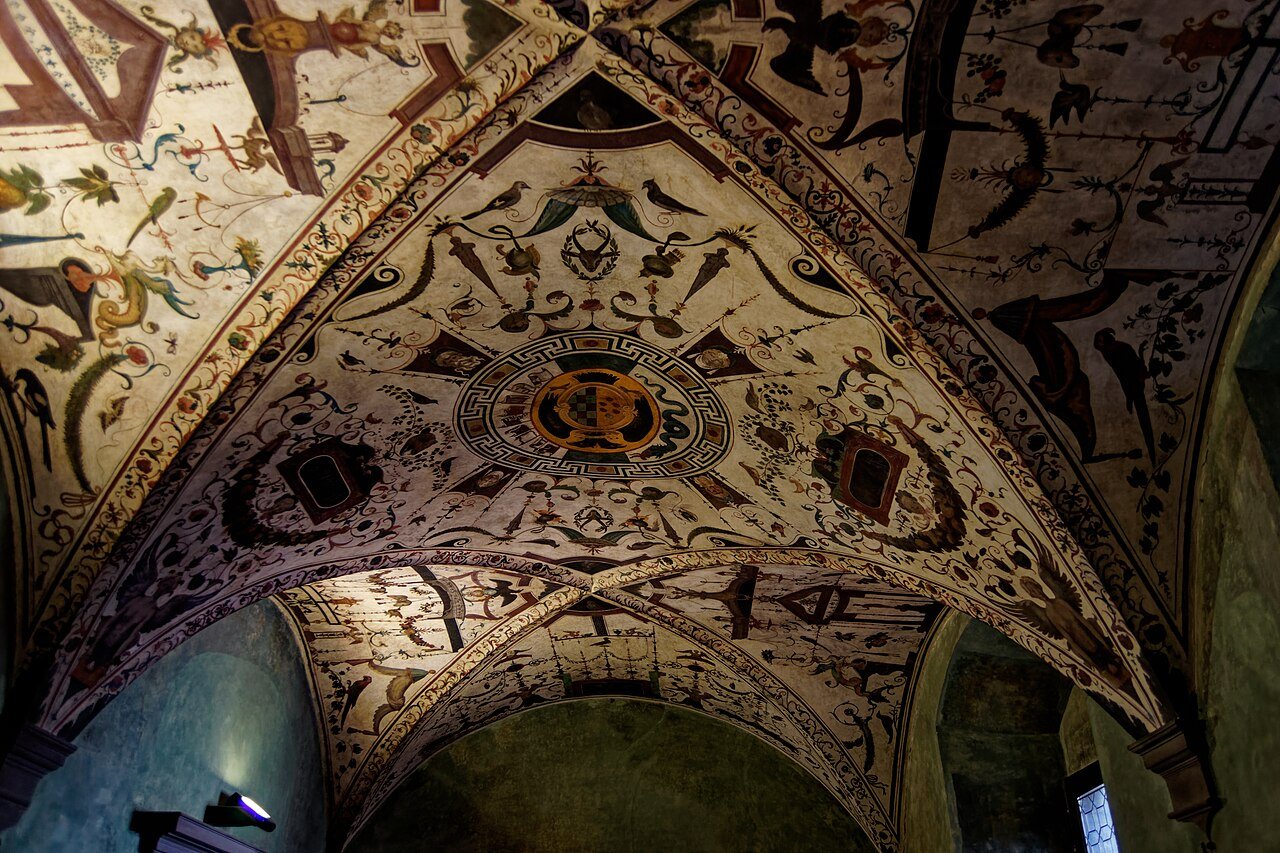 Firenze Florence Palazzo Vecchio 2nd Floor Salle Verde Ceiling Decoration