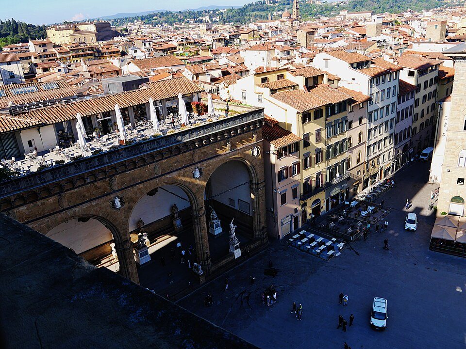 Firenze Palazzo Vecchio Torre Vista su la Piazza della Signoria 1