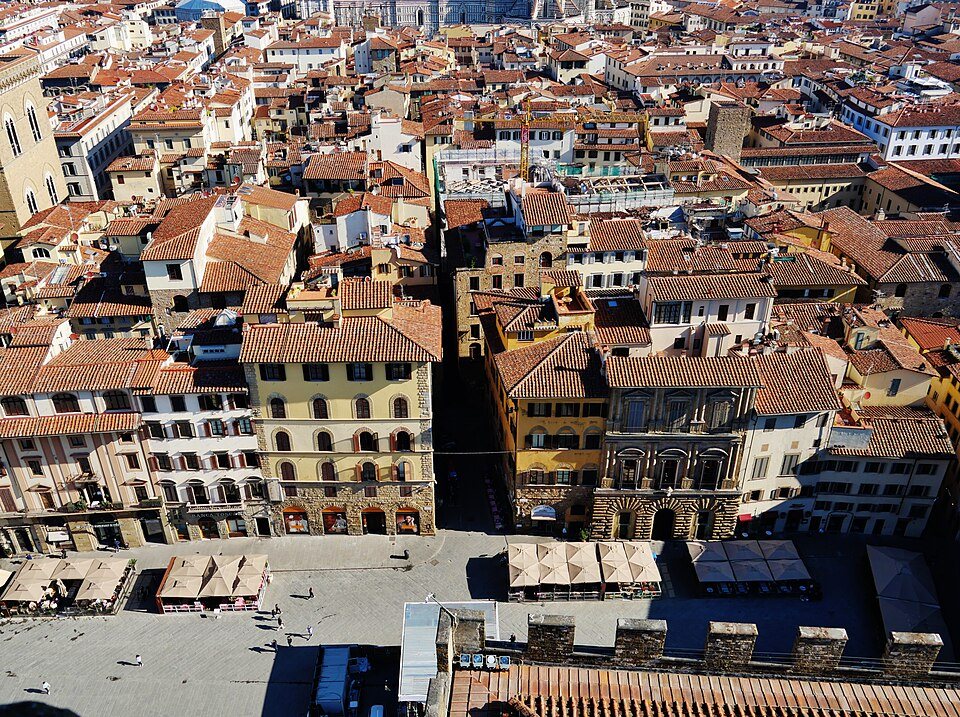 Firenze Palazzo Vecchio Torre Vista su la Piazza della Signoria 7