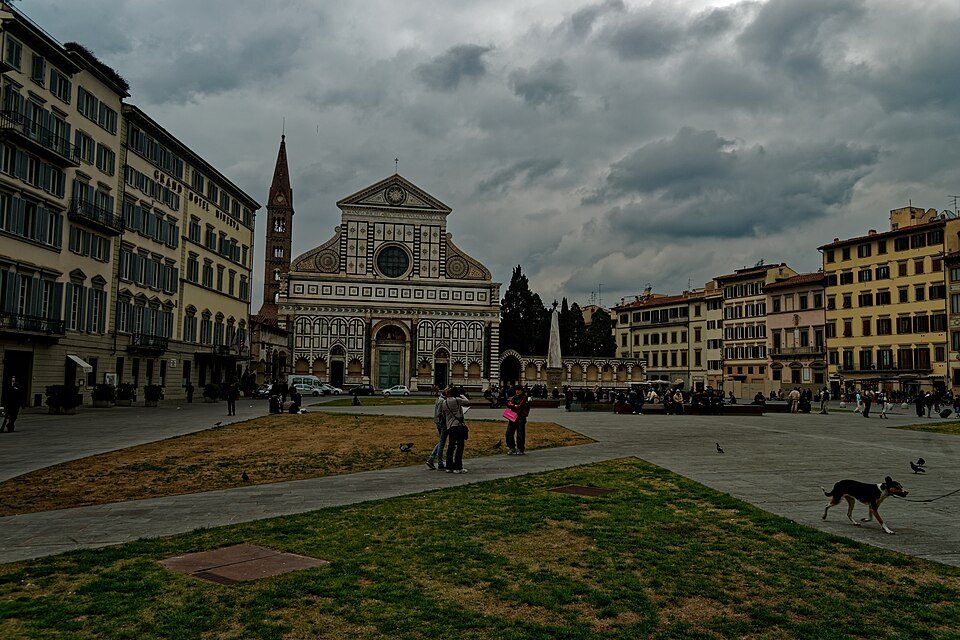 Firenze Florence Piazza Santa Maria Novella Basilica di Santa Maria Novella Façade 1470 by Leon Battista Alber