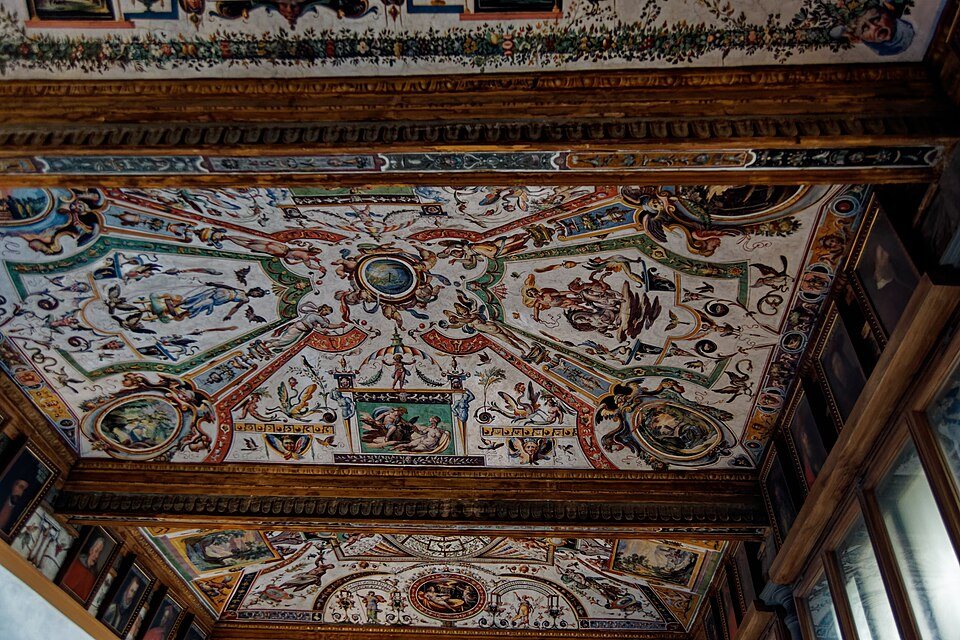 Firenze Florence Galleria degli Uffizi Vasari Corridor 1566 Ceiling