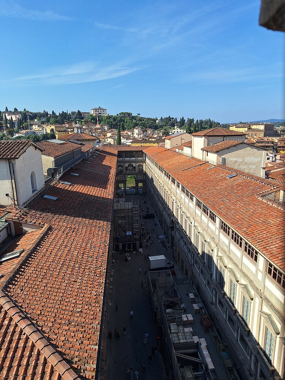 La Galleria degli Uffizi vista da Palazzo Vecchio, Firenze